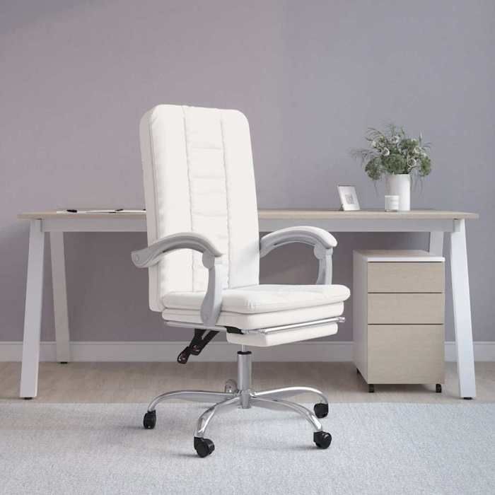 Meilleure MEUBLE Fauteuil inclinable de bureau Blanc Similicuir&01_1545