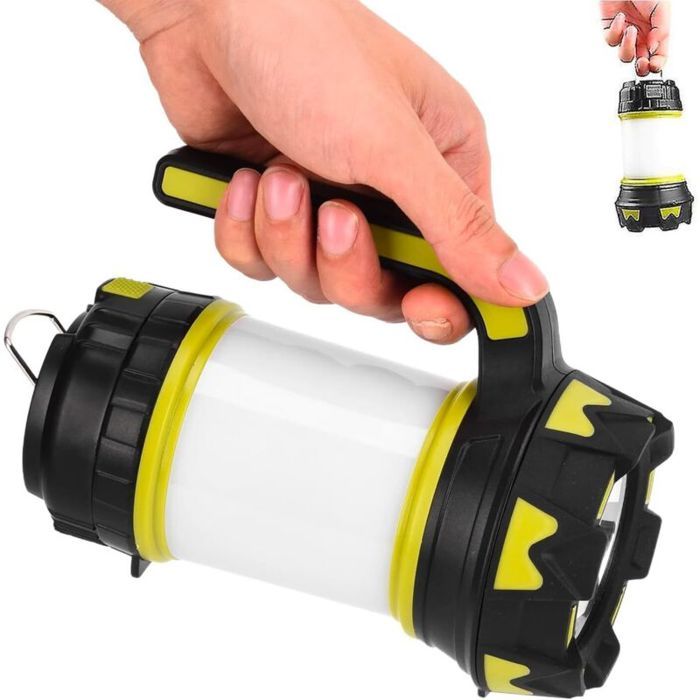 2pcs Lampe torche camping LED SMD - 6 modes déclairage Portée 100 mètres - Camping randonnée urgence - ABS et aluminium