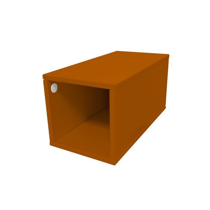 cube de rangement bois largeur 25 cm - couleur - chocolat, dimensions - 25x50