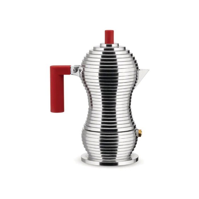 Cafetière expresso - Alessi - MDL02-3 R - Acier - Rouge - 3 tasses - 15 cl