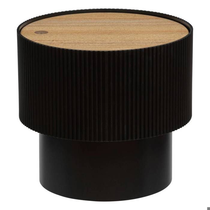 Table à café Enola en placage frêne D38 5cm noir - Atmosphera Créateur dintérieur