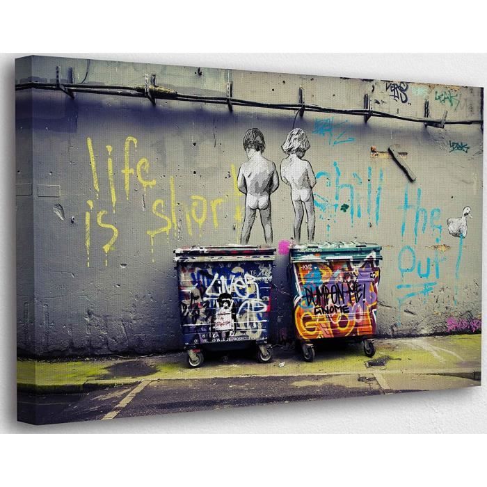 Tableau Banksy Toile Street Art Graffiti Toile Art Décor Impression Sur  Toile Tableau Décoration Murale Salon Moderne 25X50Cm[u7306] - Cdiscount  Maison