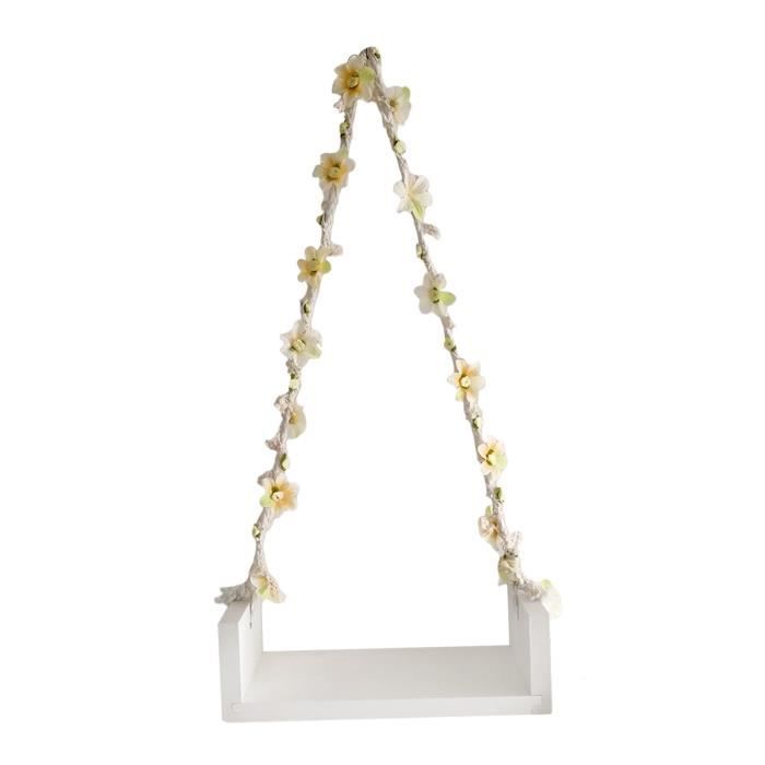 Siège Balançoire Bébé En Bois – Accessoire Photographie Nouveau-né, Pose Main Soutien Dos, Blanc – Props Photo Bébé Mignon