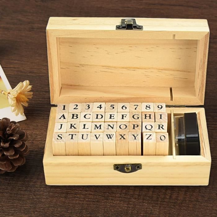 Satinior 124 Pièces Totalement Lettres Bois Chiffres en Bois Lettres et Chiffres Majuscule en