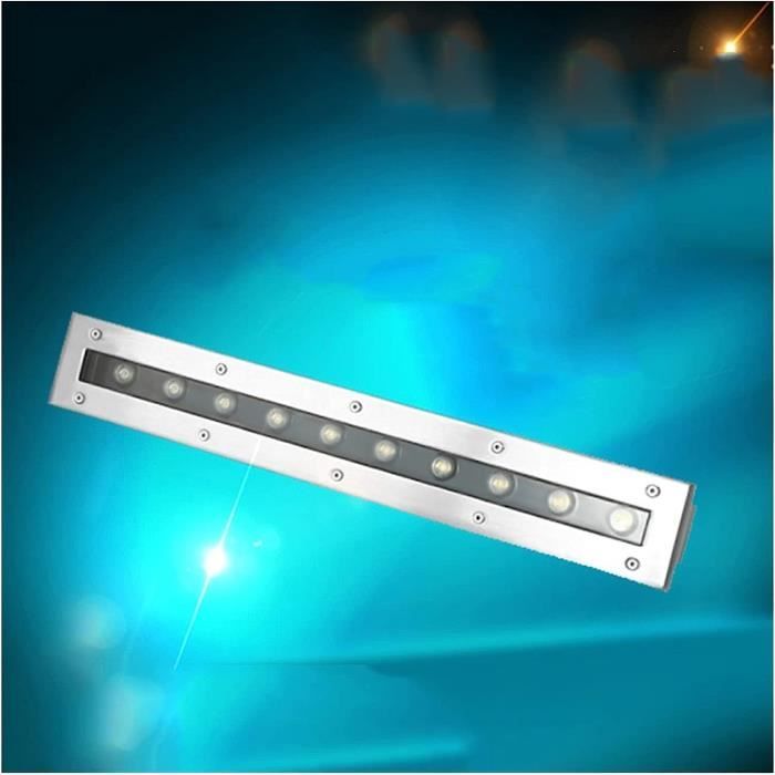 Projecteur LED Encastrable Extérieur Rectangle - 15W 220V, IP65, Jaune - Pour Terrasse, Jardin, Allée, Mur - 8