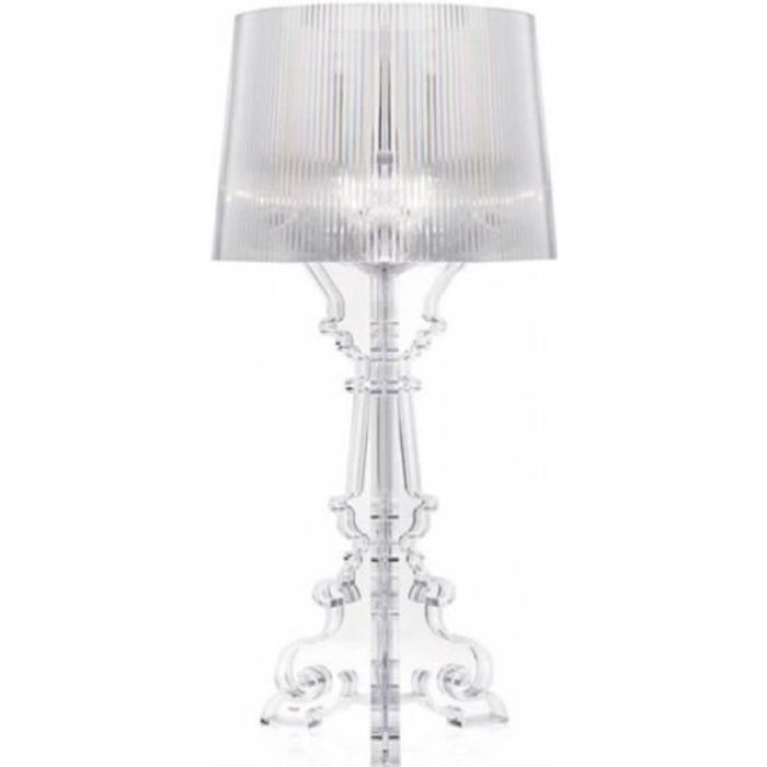 Lampe de table en acrylique transparente D24 x H48 cm - E14 LED style contemporain