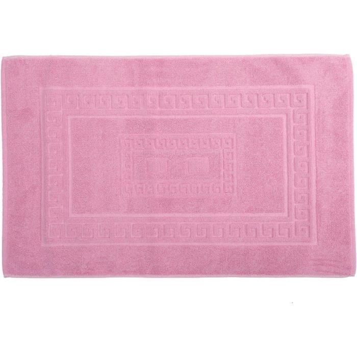 Tapis De Salle De Bain Absorbant Et Antidérapant - 45x65cm - Microfibre Rose Motif Floral