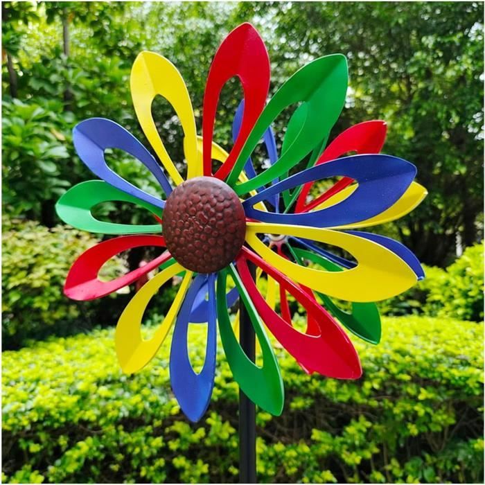 Moulin à Vent Coloré Colibri – Décoration Jardin Intérieur/extérieur – Acier Inoxydable 30,5 Cm