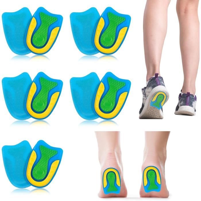 5 Paires de Talonnettes en Gel de Silicone, Talonnette Grandissante ...