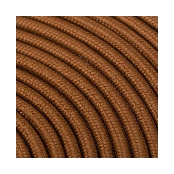 Fil Électrique Tissu Marron Cuir 2x0,75mm² - Câble Électrique Textile ...