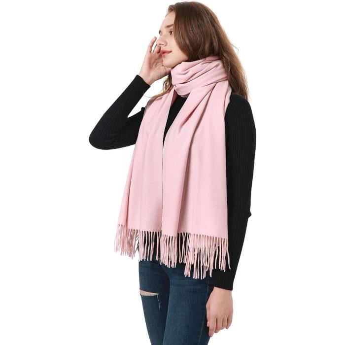 VIUJUH Écharpe Douce Au Toucher Cachemire élégant Grande écharpe Chaude D'hiver Châle Cadeau Monet Klimt Van Gogh Art Imprimé, Lotus, 198,1 X 68,6 Cm, Lotus