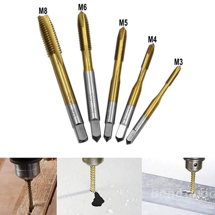 M2//M2.5//M3//M3.5//M4//M5//M6//8 HSS métriques filetage à cannelures droite taraud fr