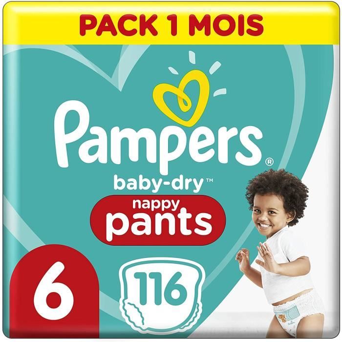 Pampers Couches-Culottes Taille 6 15 kg Baby-Dry Pants Edition Super Héros 22 Unités 