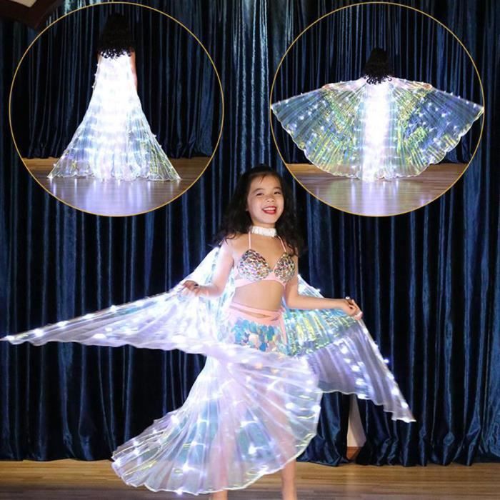 A Tangzhan Enfants Danseurs LED Cape Performance Lumineux Papillon Aile Ventre Danse Carnaval Accessoire 