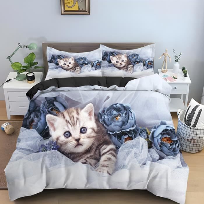 Parure De Lit Bohème Sedefen - Housse 230x260 Cm + 2 Taies - Motif Rayures Géométriques Blanc Et Orange - Microfibre Douce