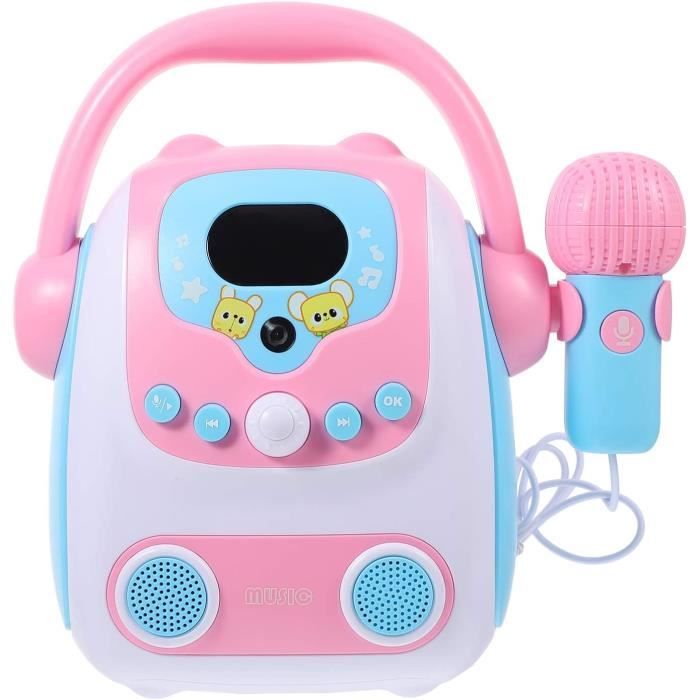 Machine Karaoké Portable Avec 2 Micros Sans Fil - Haut-parleur Bluetooth, Lumières Colorées, Pour Enfants Et Fêtes