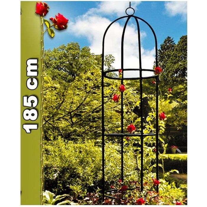 TecTake Lot de 4 arceau à rosiers tuteur colonne de jardin arche à rosiers rose plante 
