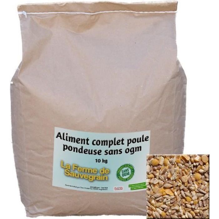 Aliment complet poule pondeuse sans OGM - 10 kg - Cdiscount