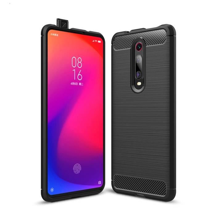 Housse étui Douce En Tissu Flanelle Pour Xiaomi Mi 9T (2019) - Avec Boucle Et Corde De Cou - Noir - Neuf