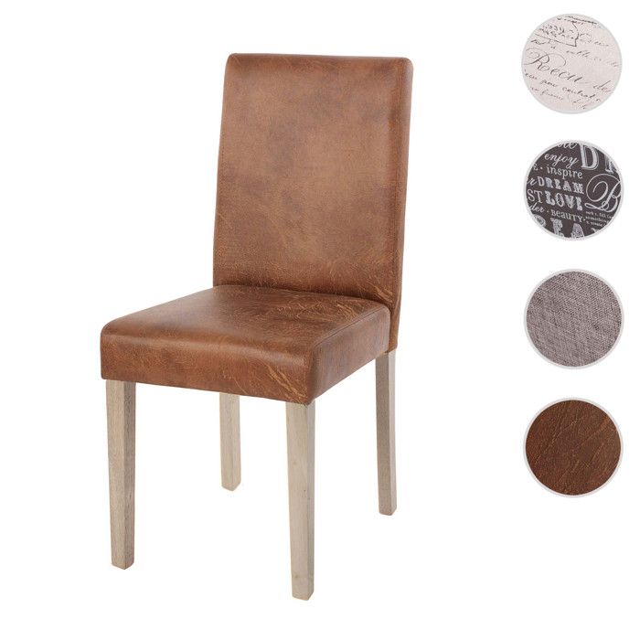 Chaise de salle à manger Littau chaise de cuisine tissu/textile - crème décriture pieds marron Chaise de salle à manger Littau chaise de cuisine tissu/textile - crème décriture pieds marron