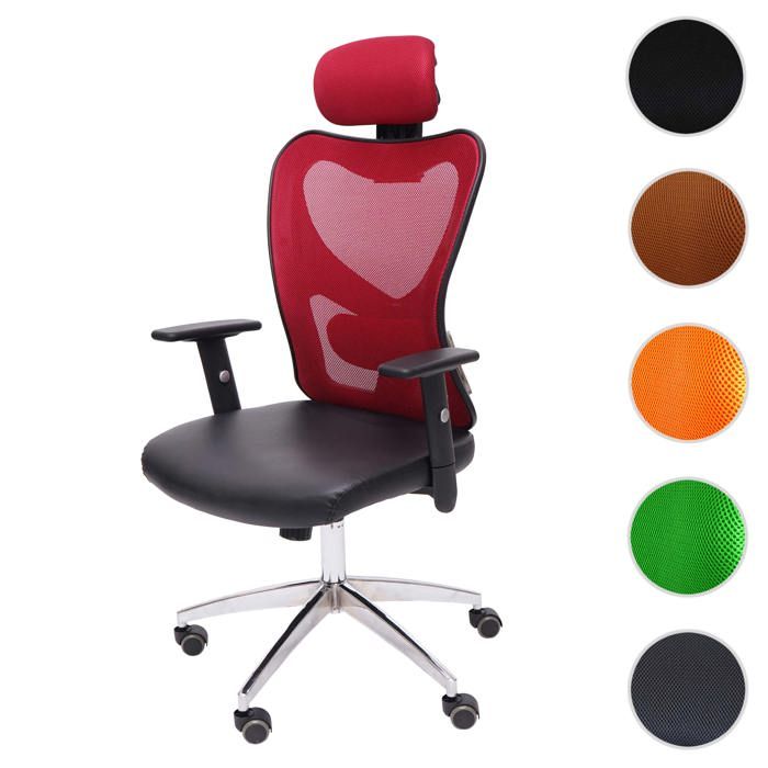 MCW Chaise de bureau professionnelle Atlanta similicuir rouge