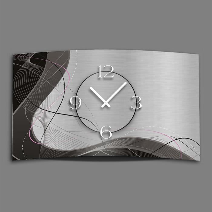 Horloge murale design abstraite grise horloge murale design moderne design quiet no tick dixtime 3d-0053