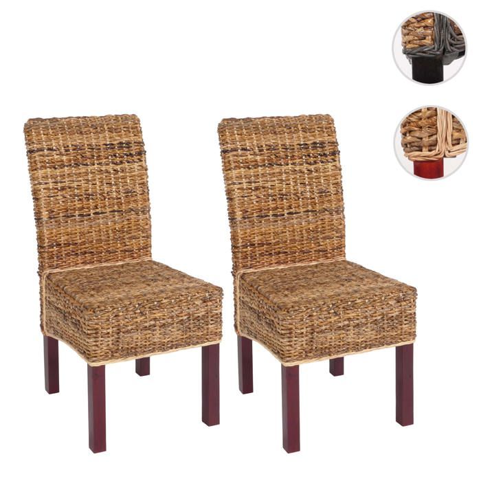 Lot de 2 chaises M69 banane tressée ~ pieds marrons Lot de 2 chaises M69 banane tressée ~ pieds marrons