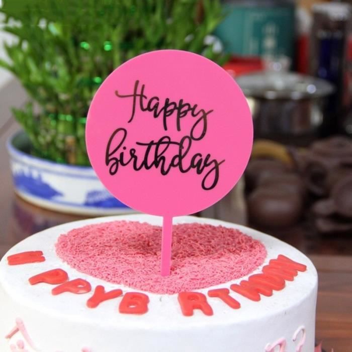 Joyeux Anniversaire Decoration De Gateau Rond Coeur Etoile Forme Gateau Topper Pour Anniversaire Gateau Decor D 5 Kua Cdiscount Maison