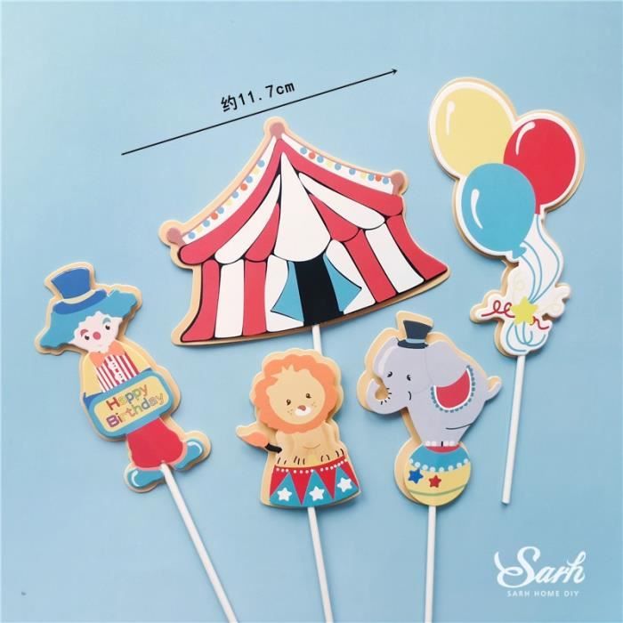 Decoration De Gateau Clown Cirque Decoration Brillante Pour Enfants Oh Baby Joyeux Anniversaire Circus Set B Hj070 Cdiscount Maison