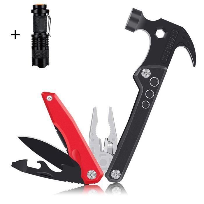 Pince Marteau Multifonction 12 En 1 Outils Multi Usage Acier Inoxydable Couteau Suisse Militaire Avec Lampe De Poche Pour Achat Vente Outil Multifonctions Pince Marteau Multifonct Cdiscount
