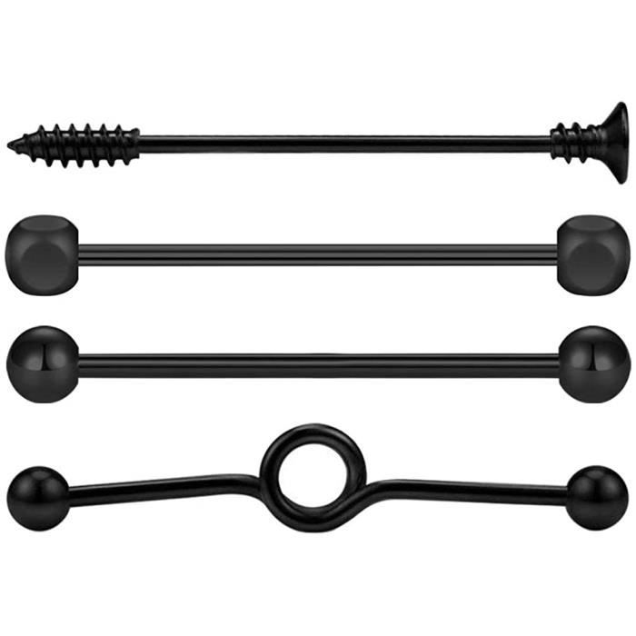 Barbell Industriel Échafaudage 14g (1.6mm) - Acier Chirurgical 316L Sans Nickel - 35/51mm - Neuf