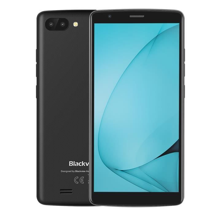 Achat T&eacute;l&eacute;phone portable Blackview A20 Smartphone 1Go + 8Go Quad Core Android 18: 9 Écran de 5,5 pouces 3G Double caméra noir pas cher