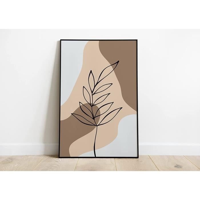 Tableau Abstrait Beige Toile – Déco Murale Scandinave Bohème – Sans Cadre – T10281