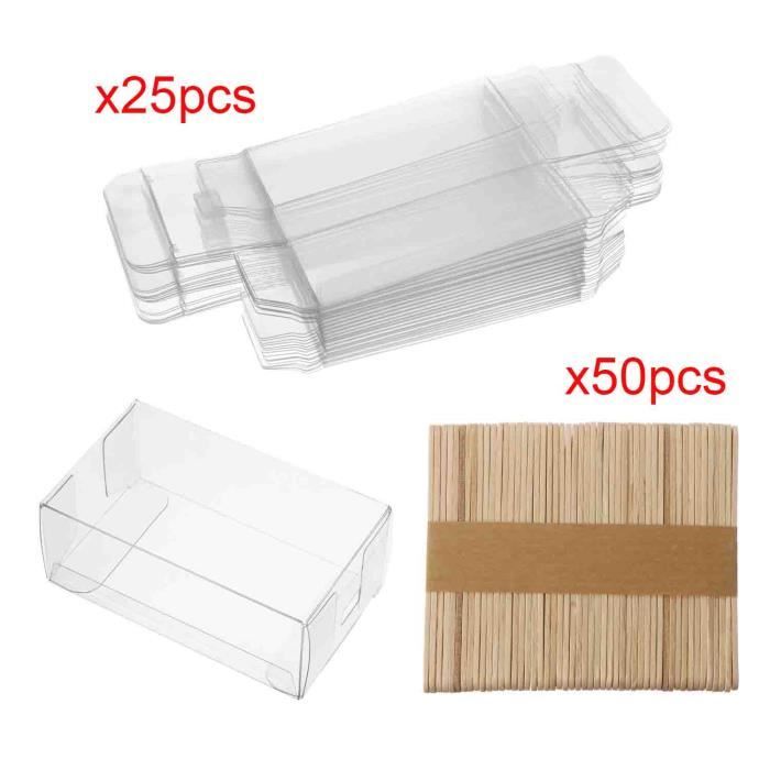 Boîtes à Gâteaux Rectangulaires En Plastique Transparent - Lot De 10 Avec Poignées, 29.5x7.8x7.8 Cm