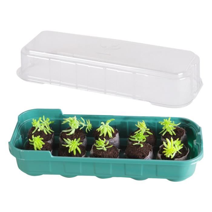 10 Plateaux De Semis 50 Trous - Plateau De Propagation Réutilisable Pour Plants Légumes/Fleurs (Noir)