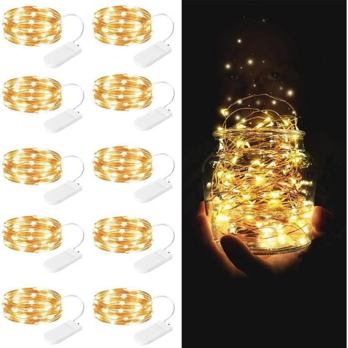 Set Di 12 Luci A Stringa, 2 M 20 LED, Mini Luci A Stringa LED Impermeabili Per Bottiglie Feste Natale Camere Da Letto Bianco Caldo 91581419