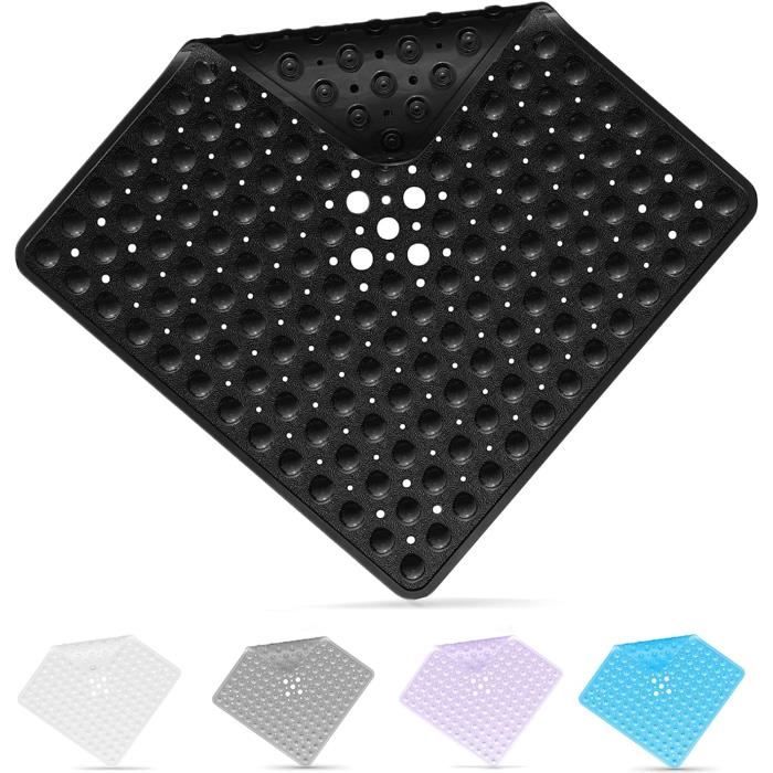 Tapis Douche Sans BPA Tapis De Douche Antidérapant SilverRack 53x53cm - Gris Galets - Sans BPA - Enfants Et Adultes Tapis Antidérapant Qualité