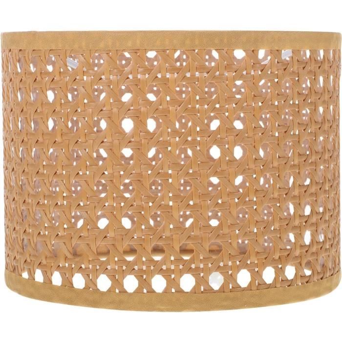 Lampe de table Paglia, naturel/noir, rotin/jute, hauteur 58 cm