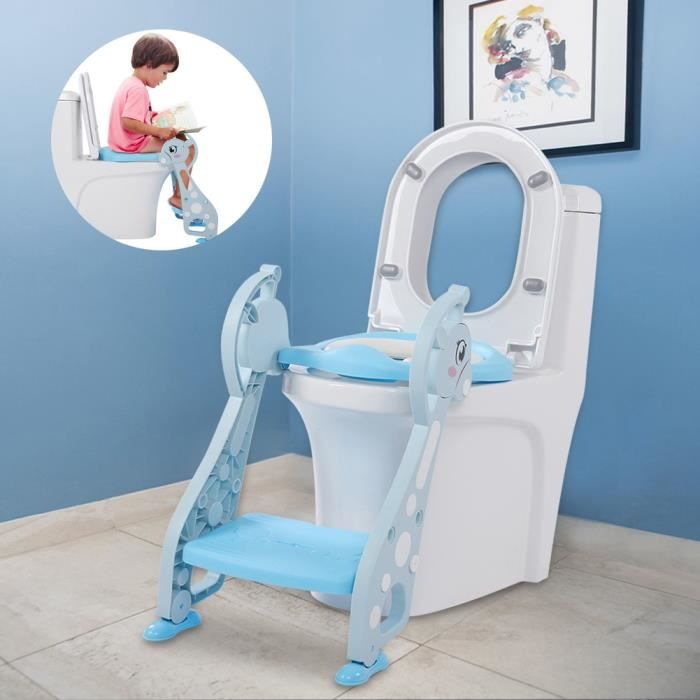 Siege De Toilette Bebe Pliable Avec Marches Larges Lunette De Toilette Confortable Reducteur De Wc Bleu Hb006 Foe Cdiscount Pret A Porter