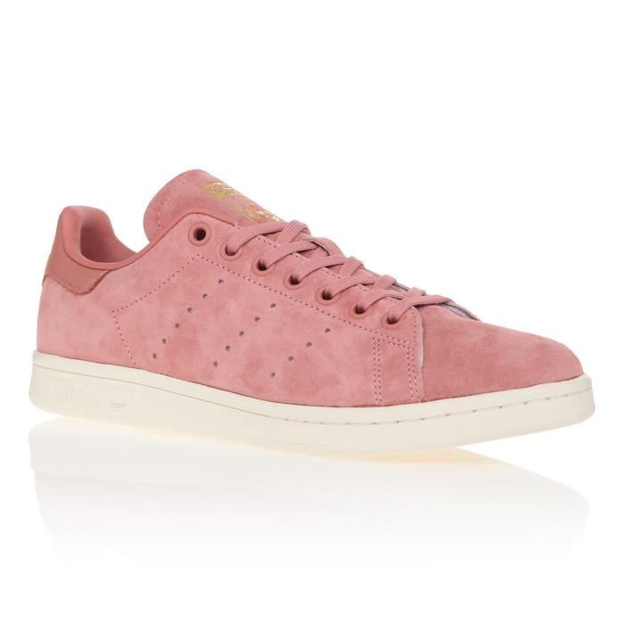 Adidas originals - stan smith - on sale baskets en nubuck avec brides - rose