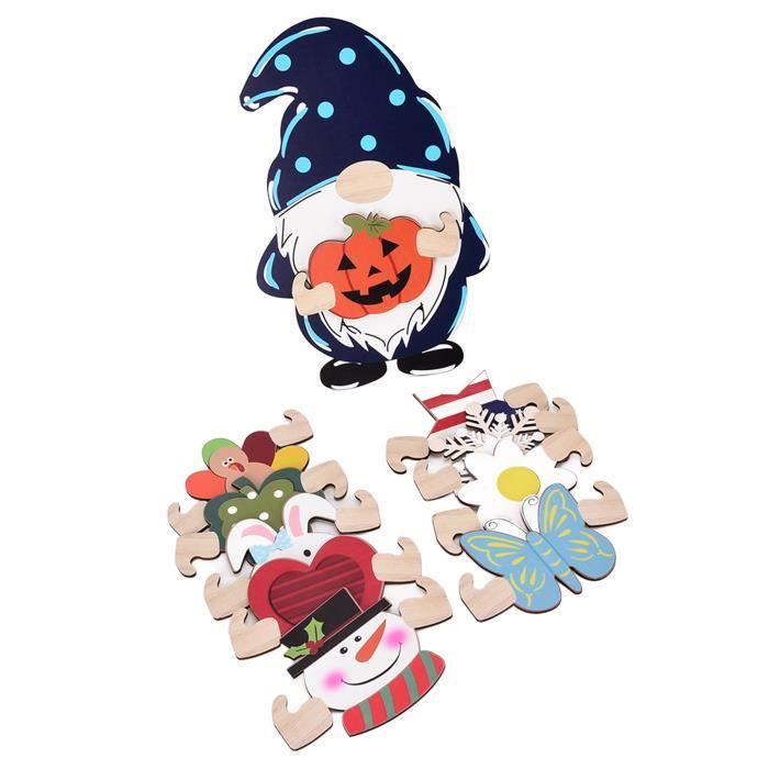 Panneau 'Bienvenue' En Bois Décoré Automne - Avec Gnomes, Citrouilles, Pour Porte, Jardin, Halloween, Thanksgiving (30x26 Cm)