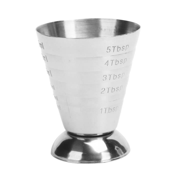Jigger Double Cocktail En Acier Inoxydable Brillant – Doseur Barman 60 Ml / 90 Ml Avec Rayures Élégantes