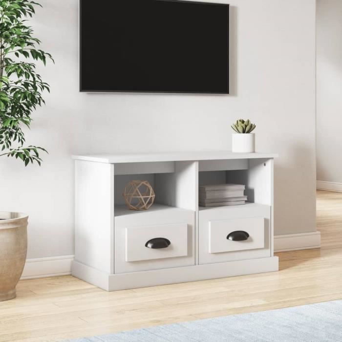 Meuble TV Blanc 80x35x50 Cm Bois D ing nierie DIO7809686244073 Meuble TV Blanc 80x35x50 Cm Bois D ing nierie DIO7809686244073