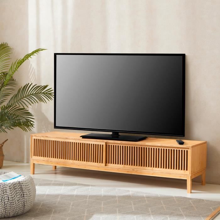 Meuble TV Videbæk bambou 140 x 40 x 38 cm naturel