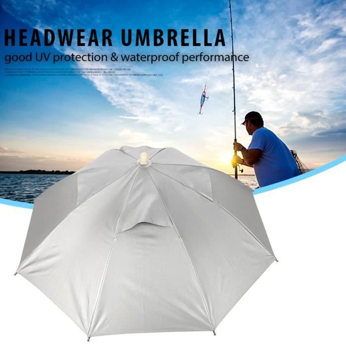 Chapeau Parapluie Pliable Pour Pêche Extérieur - Diamètre 55cm, Acier Et Polyester