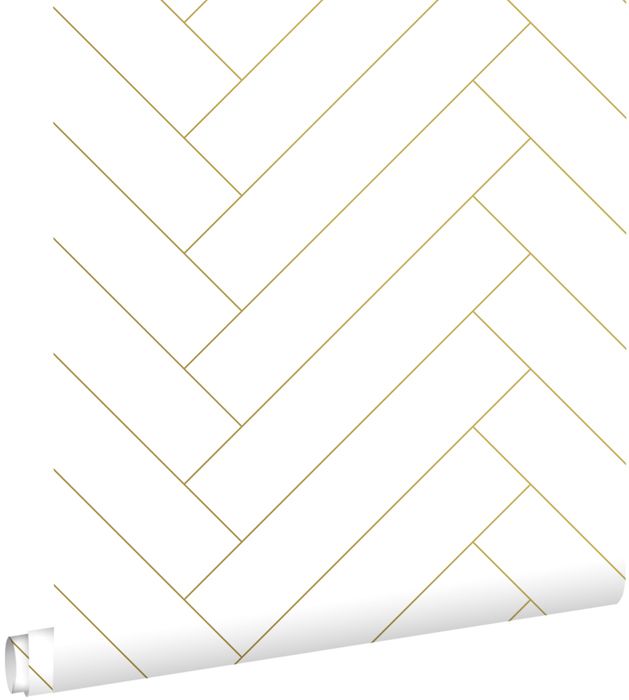 ESTAhome Papier Peint - Motif Graphique - Or Brillant , Blanc Et Noir | Leen Bakker