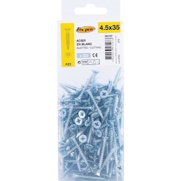 200 Vis à Bois Inox A2 - 4,5 X 50 Mm, Torx, Tête Fraisée - Fabriqué En Allemagne