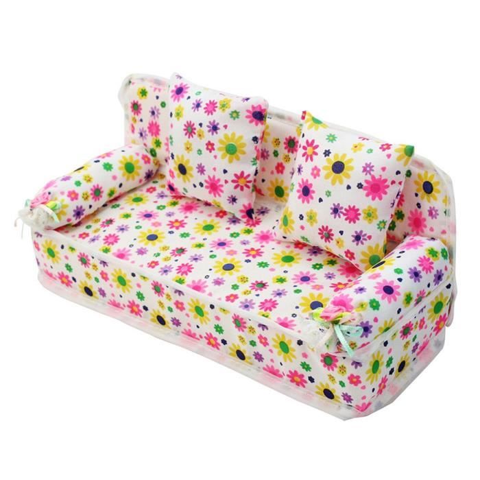 FYDUN Mini canapé à imprimés floraux avec coussin Canapé à fleurs miniature pour enfants Mini canapé à jouets talkie-walkie ROSE