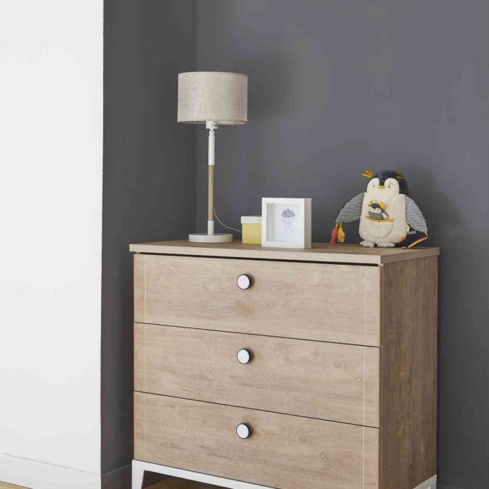 Commode enfant 3 tiroirs en bois imitation chêne blond - CO5043-1 - Naturel - Fabriqué en France - Galipette