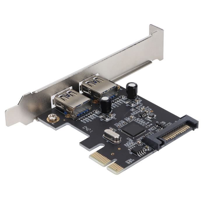 Carte D'Extension PCI-E Vers 2 Ports USB 3.0 - Haute Vitesse 5 Gbit/s - Installation Facile PC